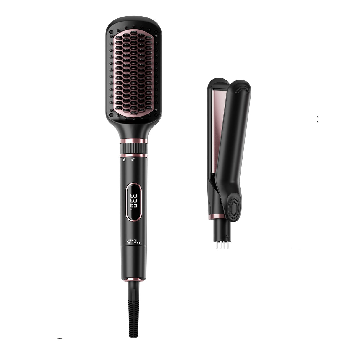 Nicebay Curling Iron Set-Instant Heat Hair Curling Wand Set with Curling Brush,