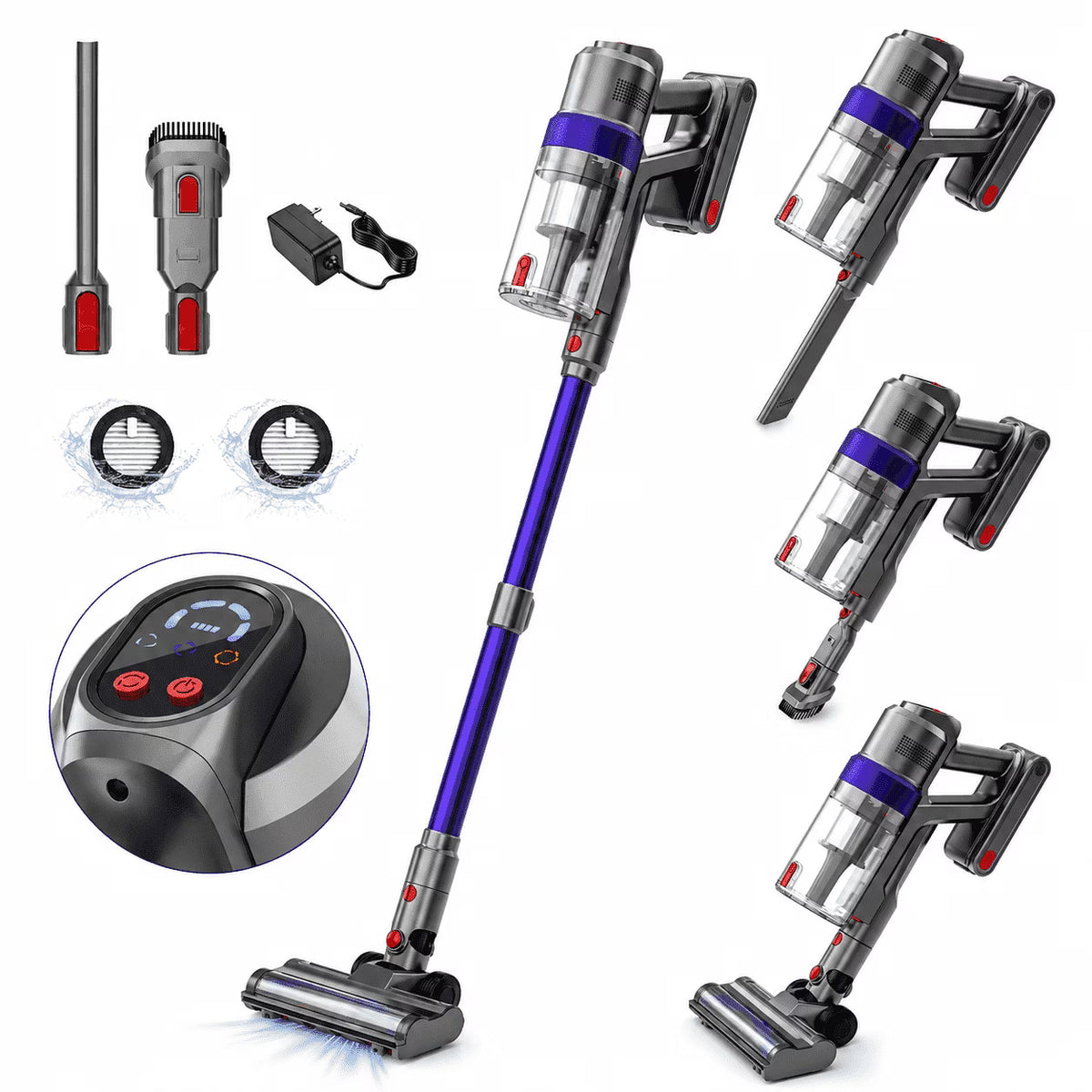 WHALL Cordless Stick Vacuum Cleaner with Brushless Motor