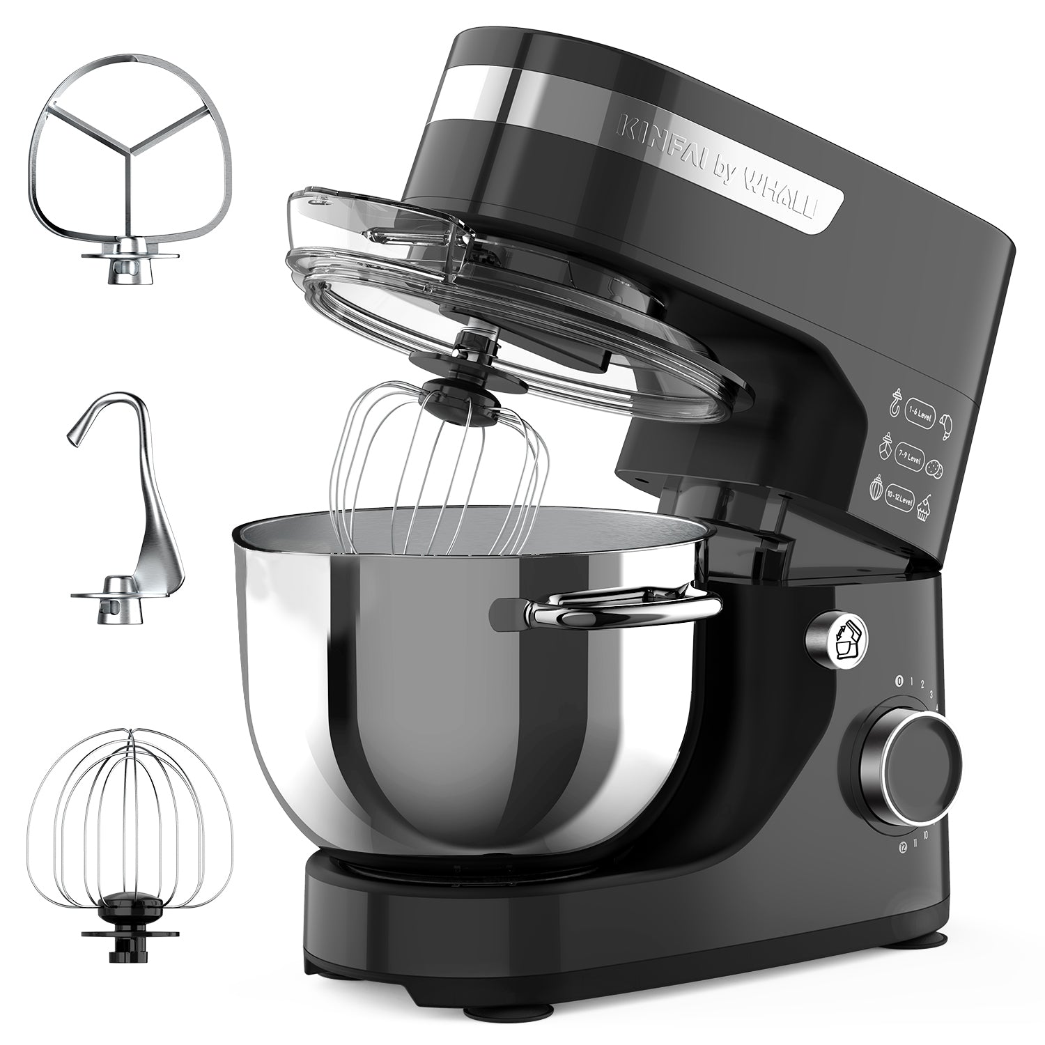 Kinfai Electric Kitchen Stand Mixer Machine with 5.5 Quart Bowl for Cake and Bread Making, Egg Beating, Baking, Dough,Cooking