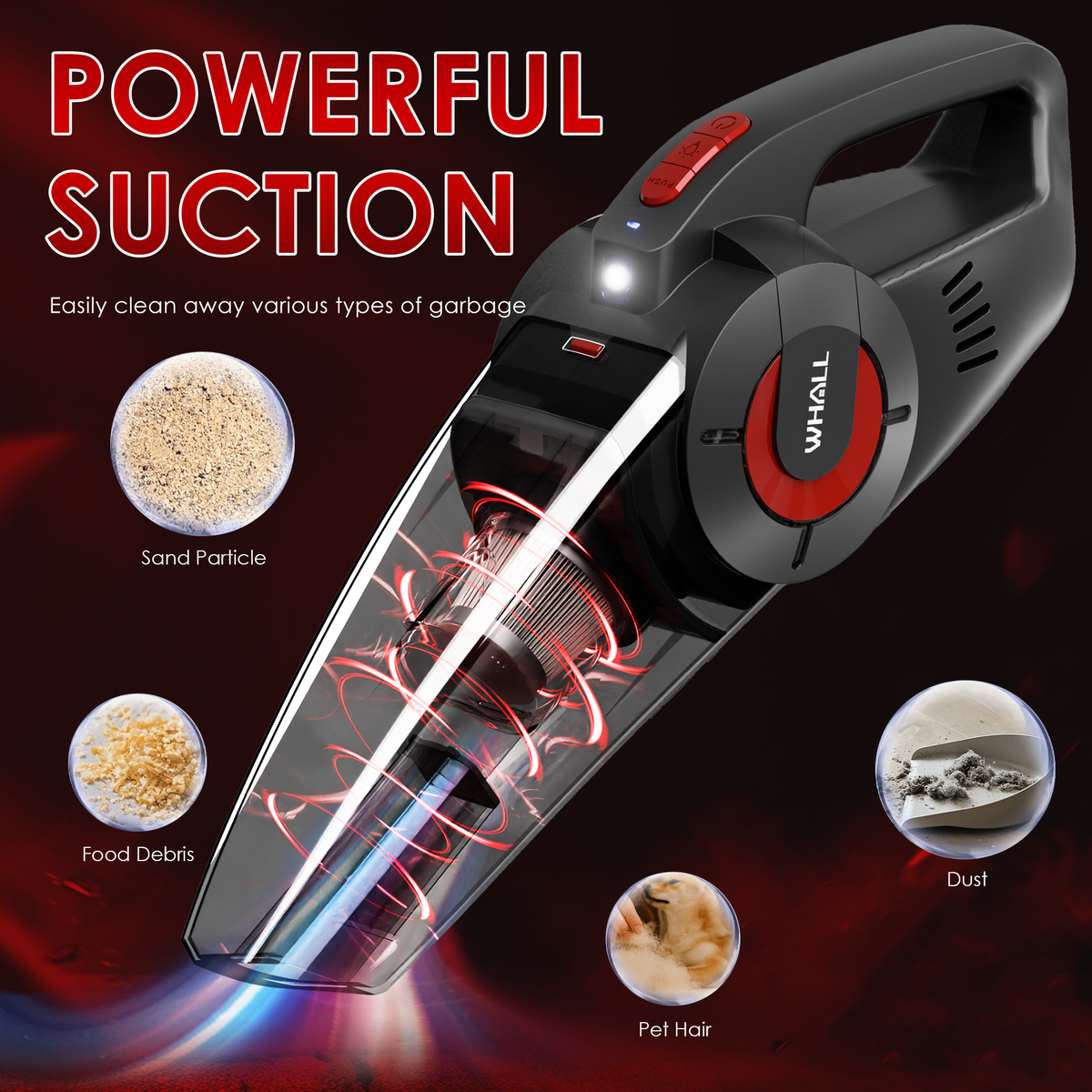 WHALL Cordless Wet & Dry Handheld Vacuum Cleaner