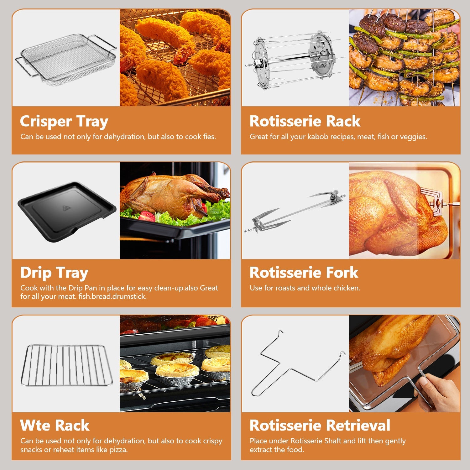 Whall Air Fryer Oven ¨C 12QT Touchscreen Air Fryer with 12 Pre-set Menus, up to 95% Less Oil, and Clearlook Window,New