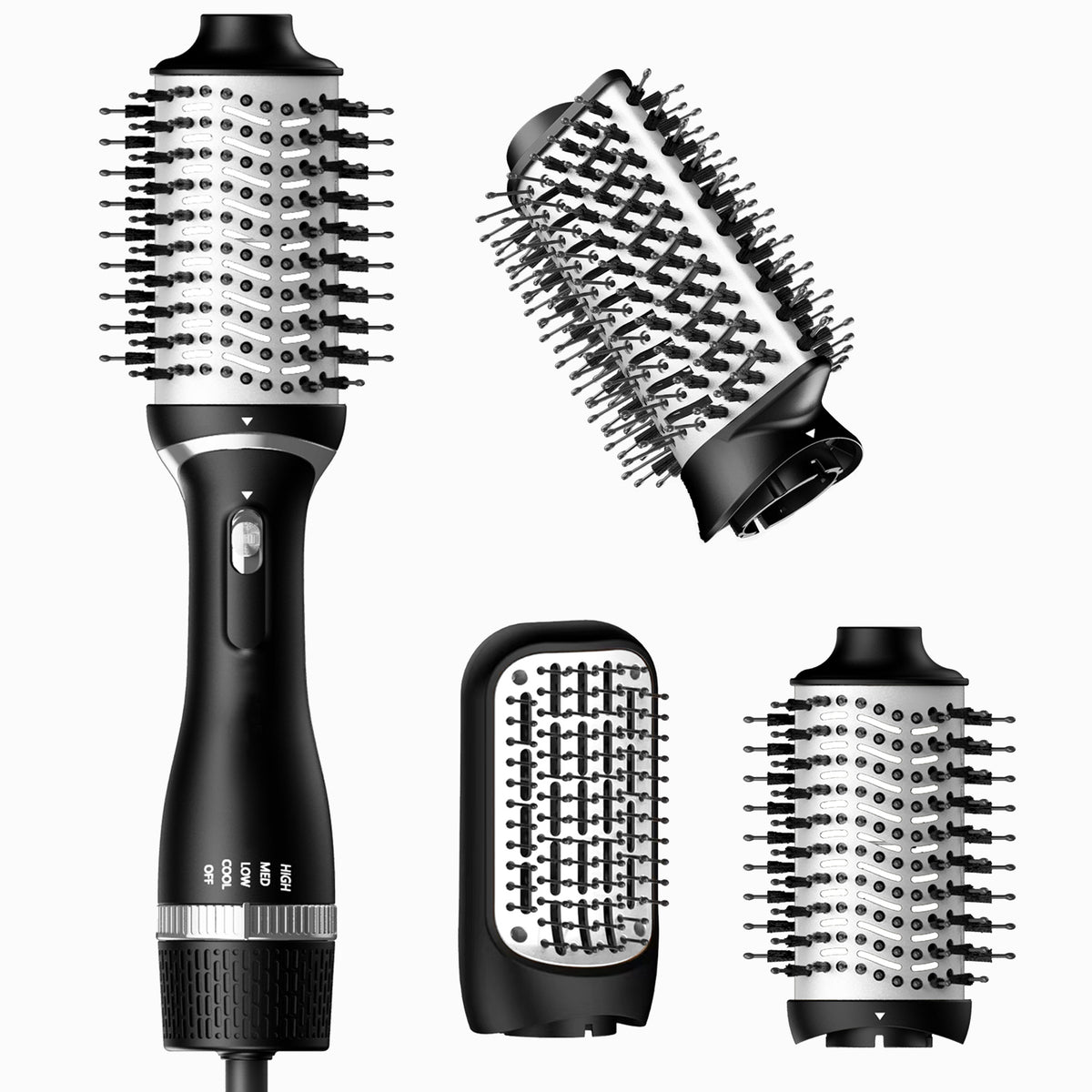 Nicebay Hair Dryer Brush, Black Blow Dryer Brush, Curly, Dry, Oval Hot Air Brush