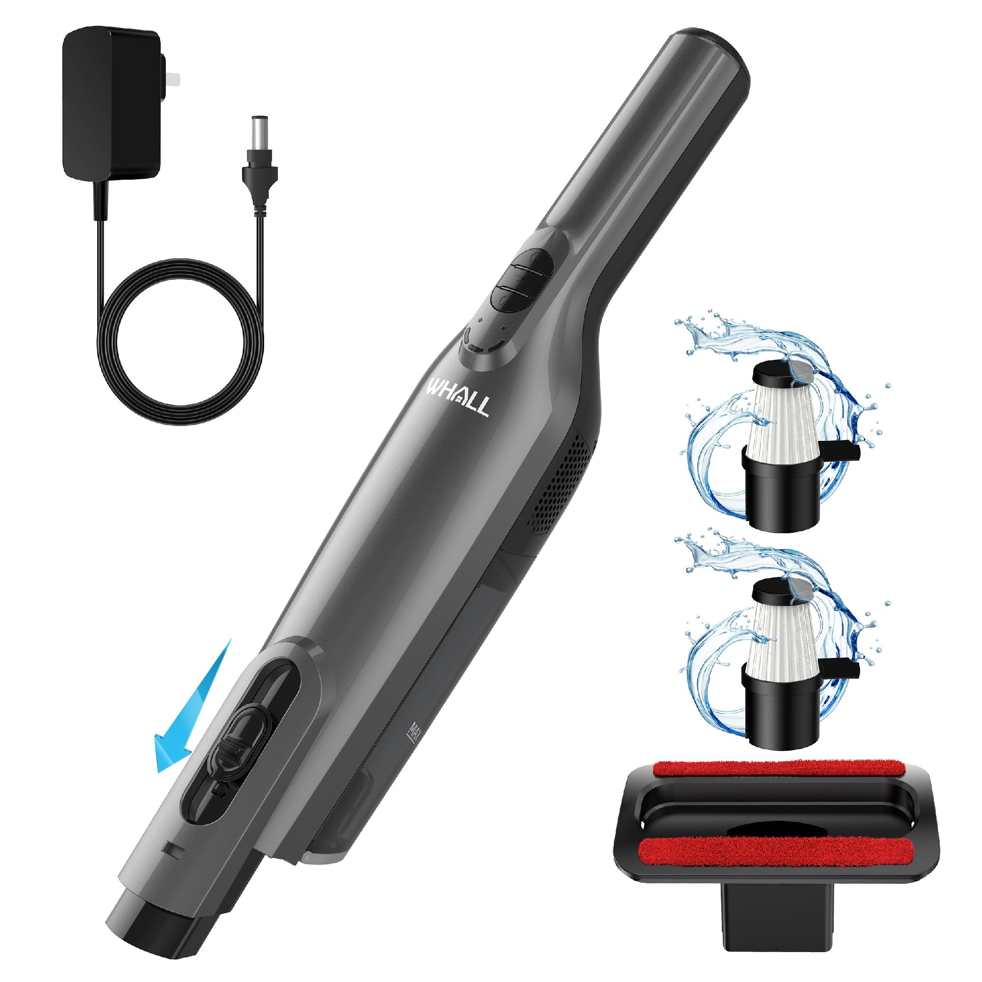 WHALL Cordless Handheld Vacuum Cleaner Portable, Powerful Suction, and LED Light for Home, Car