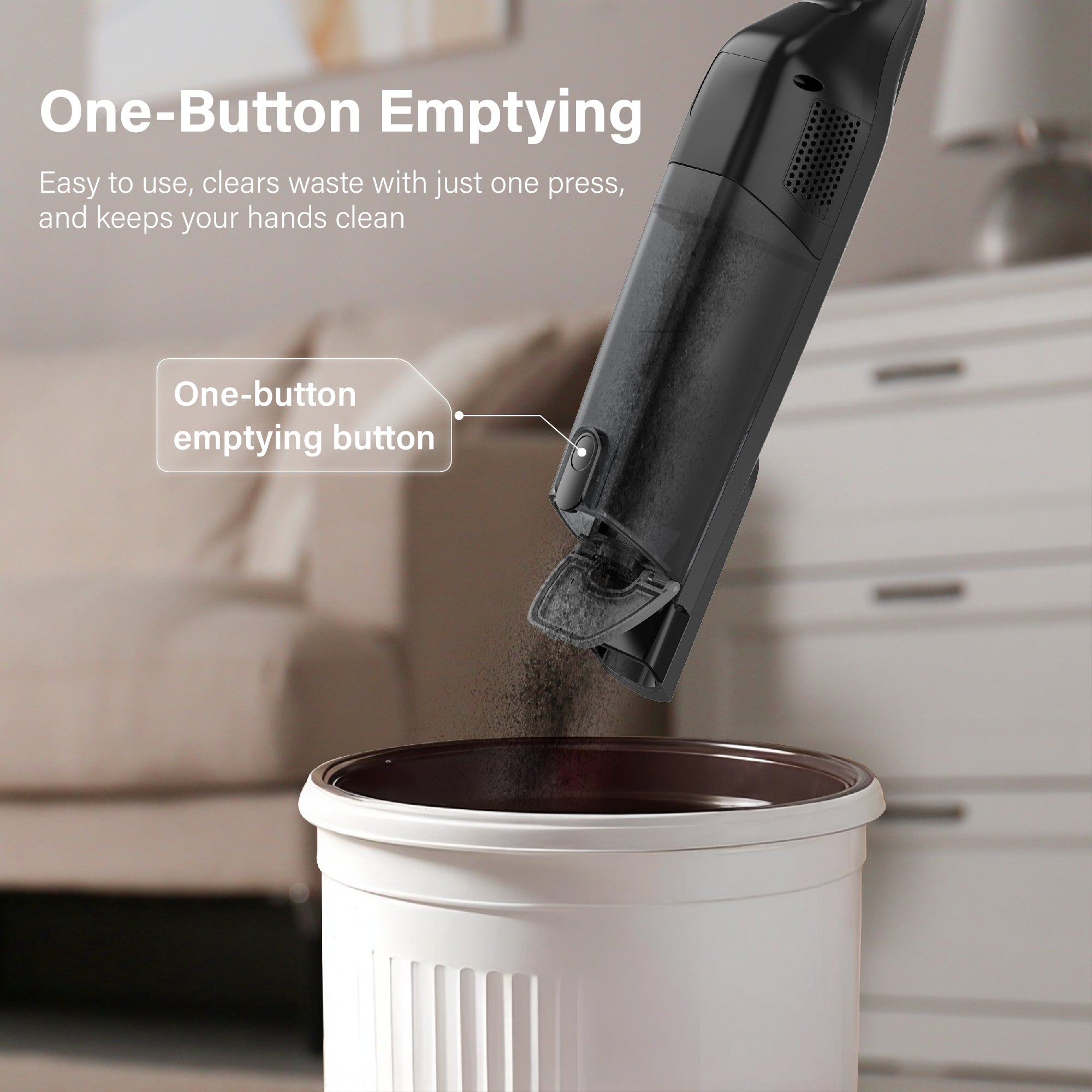 WHALL Cordless Handheld Vacuum Cleaner Portable, Powerful Suction, and LED Light for Home, Car