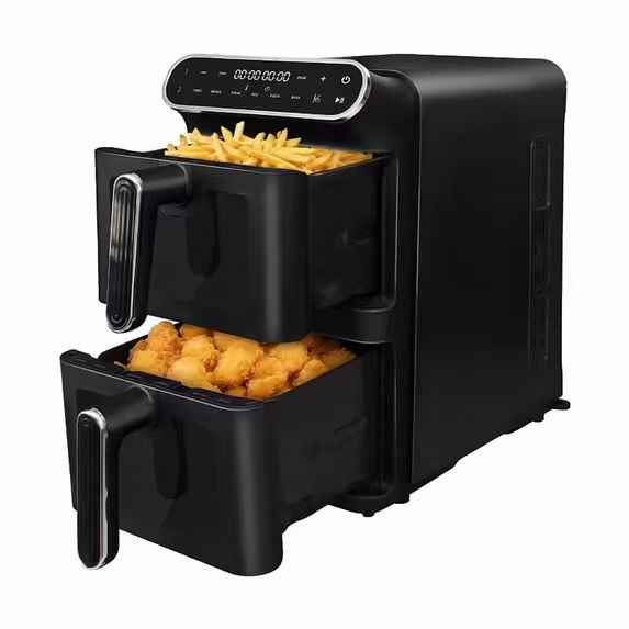 WHALL 11L dual basket air fryer — solid-front baskets without viewing windows