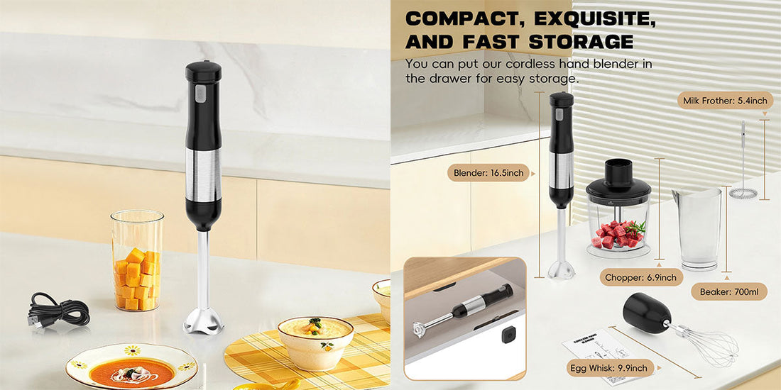WhallPro® Cordless Immersion Hand Blender: The Ultimate 5-in-1 Kitchen Companion