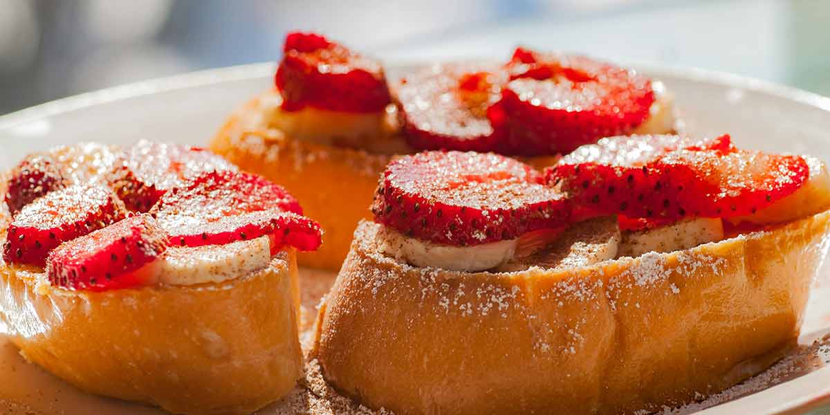 Tasty toast heated up by a toaster