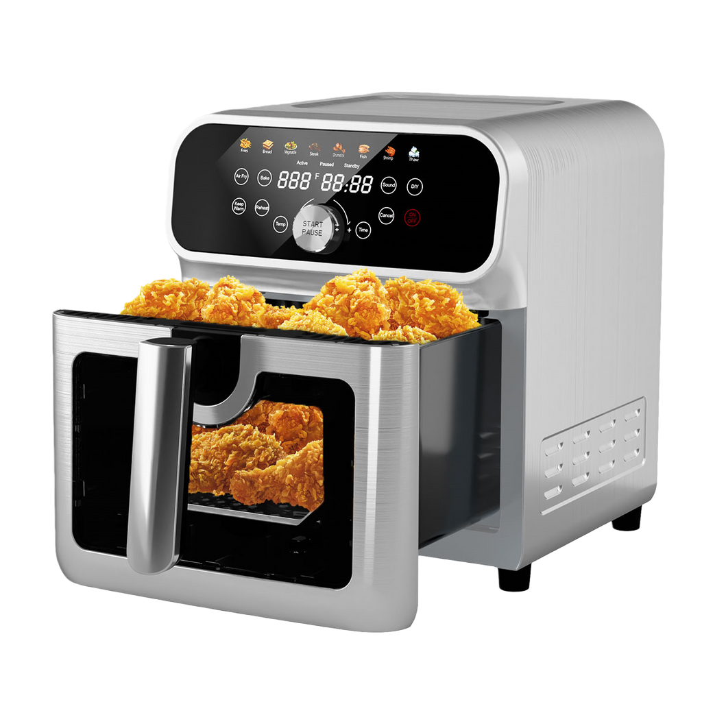 WhallPro 6QT All-Stainless Air Fryer, 8-in-1 Hot Oven with Digital LED Touchscreen