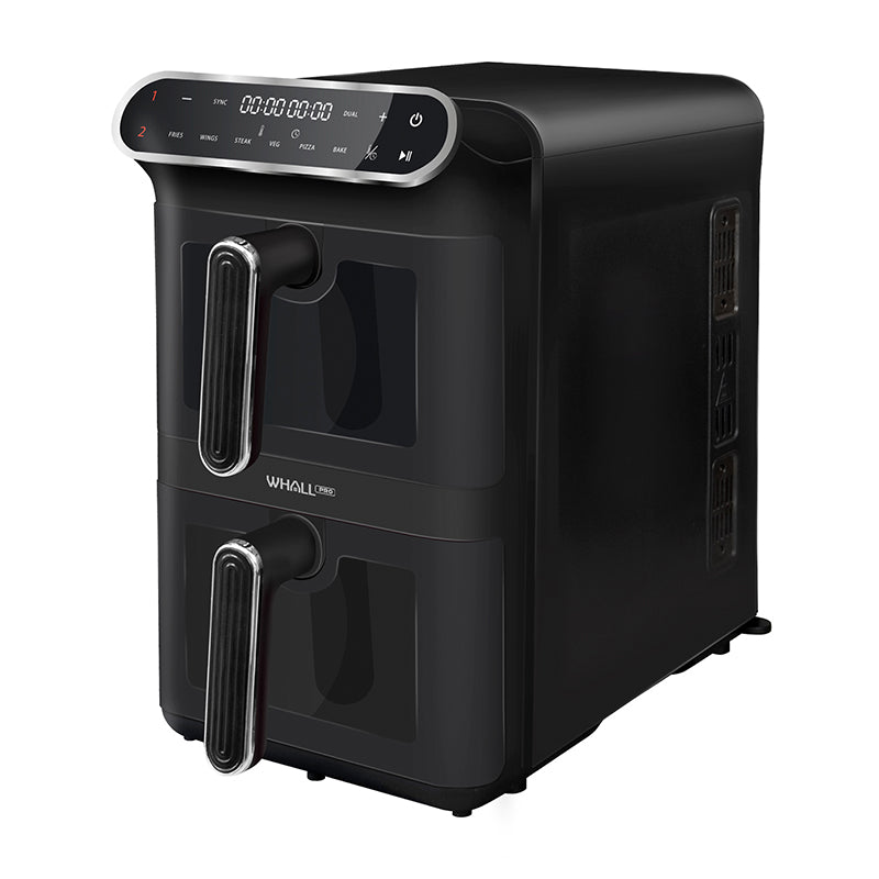 WhallPro® 11L Dual Basket Air Fryer – Independent Cook, Visible Windows, One-Touch Smart Control