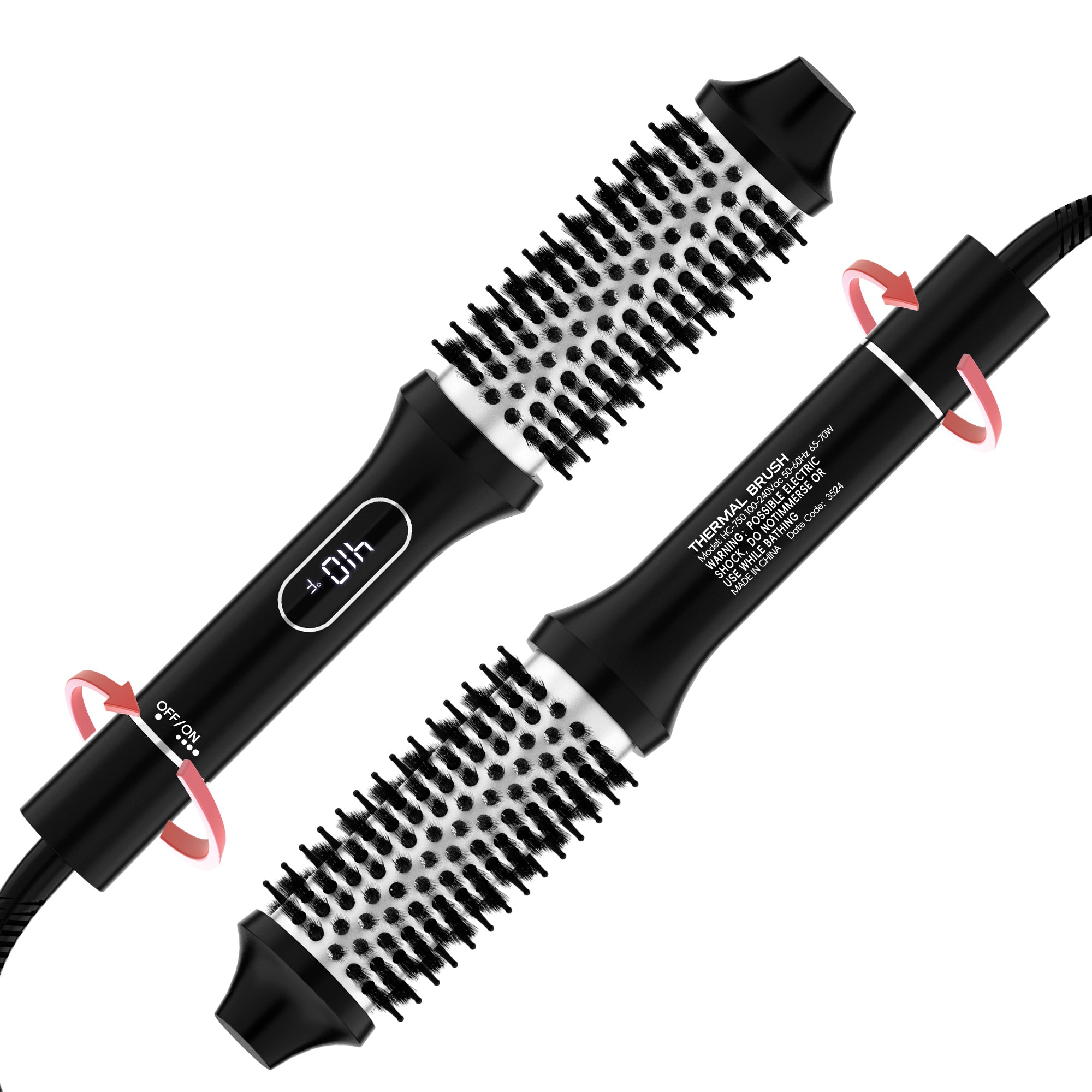 SKIMI Thermal Brush, Heated Round Brush,Curling Iron, Electric Curl Wand Anti-Scald Nylon Bristles
