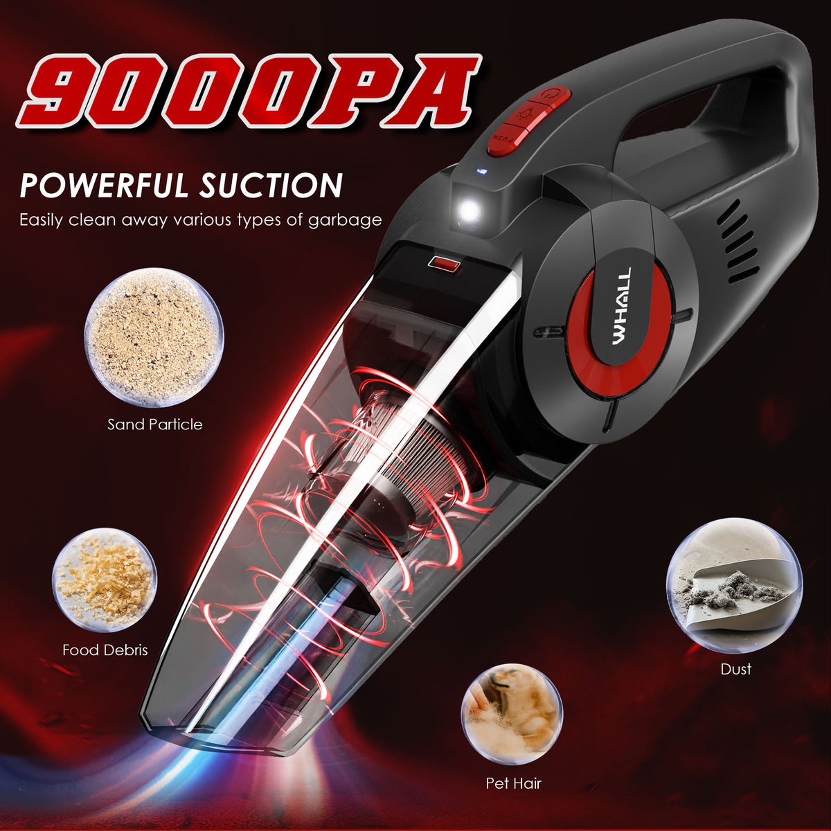 WHALL Cordless Wet & Dry Handheld Vacuum Cleaner
