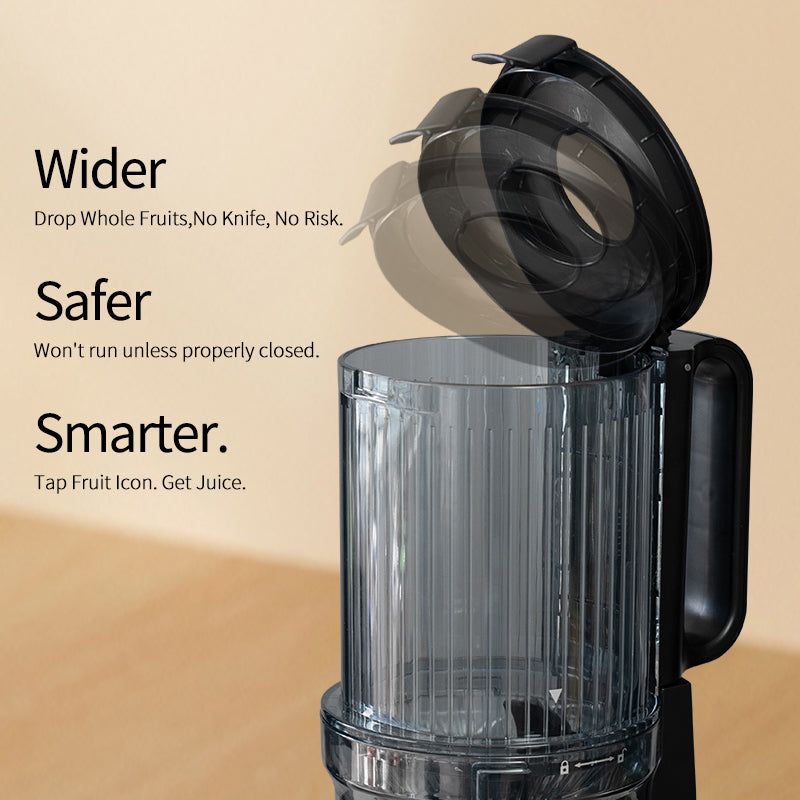 WHALL® Cold Press Juicer Machine with Touchscreen, Slow Masticating Machines with 3" Extra Large Feed Chute, Reverse Function, Soft & Hard Models