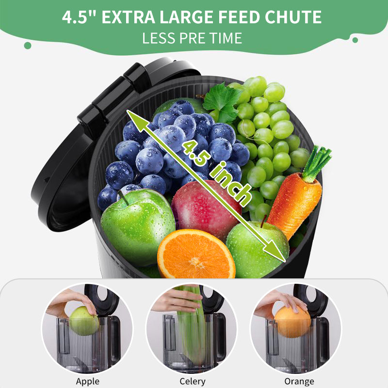 Whall Slow Masticating Juice - Cold Press Juicer Machines with Touchscreen，Reverse Function, Soft & Hard Produce, Quiet Motor