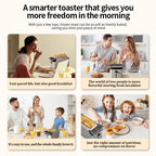 Whall Stainless Steel Smart Toaster, 2 Slice | Projection Touchscreen, 1.5" Extra-Wide Slots, Digital Timer, Reheat & Defrost, Warming Rack, Removable Crumb Tray