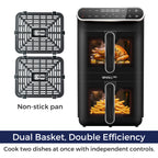WhallPro® 11L Dual Basket Air Fryer – Independent Cook, Visible Windows, One-Touch Smart Control