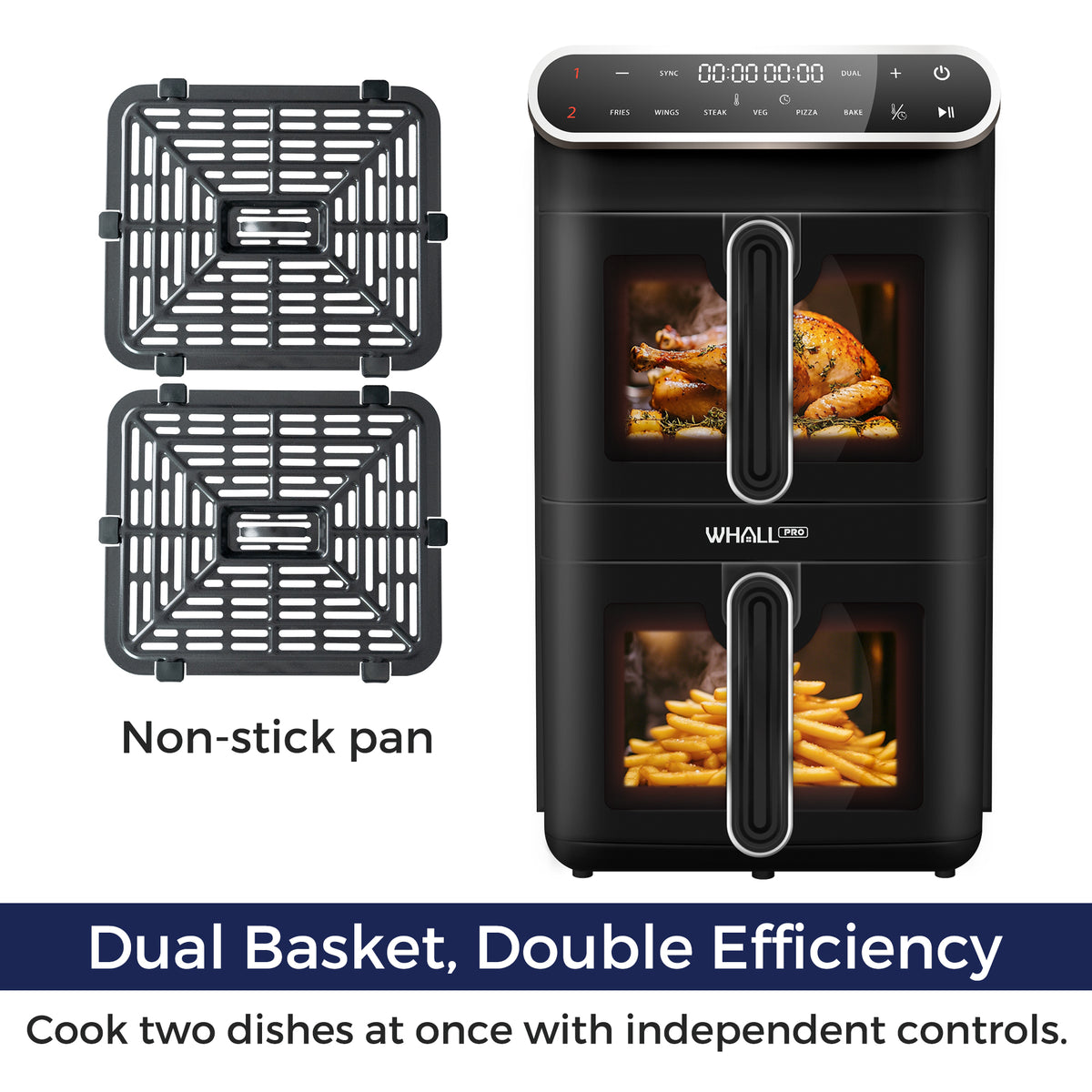 WHALL 11L Dual Basket Air Fryer