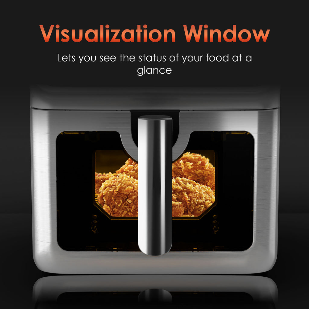 WhallPro 6QT All-Stainless Air Fryer, 8-in-1 Hot Oven with Digital LED Touchscreen