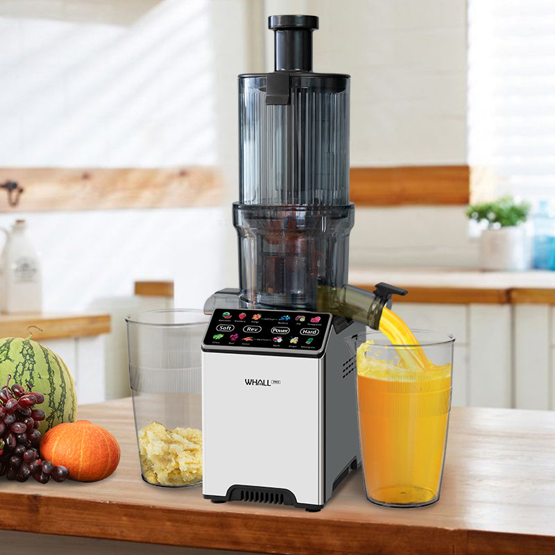 Whall Slow Masticating Juice - Cold Press Juicer Machines with Touchscreen，Reverse Function, Soft & Hard Produce, Quiet Motor