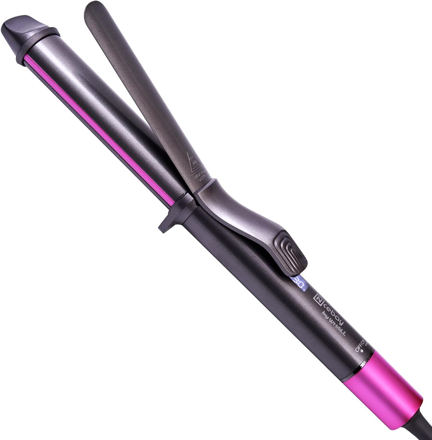 NICEBAY® DW-6010/A Curling Iron,1 1/4 Inch Hair Curling Iron with Ceramic Coating, Professional Curling Wand, Fast Heating up to 430°F, Temperature LED Display, Wide Voltage for Worldwide, 60 Mins Auto Off