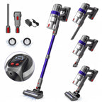 WHALL Cordless Vacuum Cleaner, Portable Stick Vacuum for Hardfloor and Carpet, Lightweight Vacuum Cleaner with LED Display & BLDC Brushless Motor