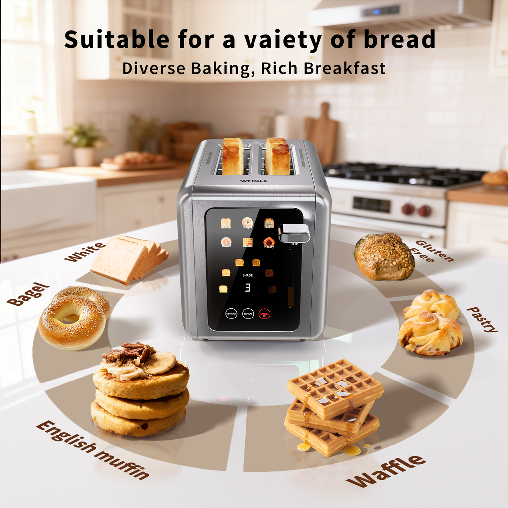 WHALL 2-Slice Touchscreen Toaster