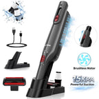 WHALL Handheld Vacuum Cleaner, 15kPa Powerful Suction Cordless Hand Vacuum with Bldc Motor, LED Light and Charging Dock for Home and Office