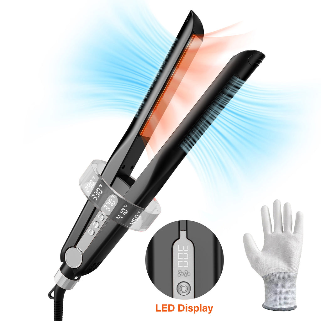 Nicebay Hair Straightener, Airflow Styling, 1 inch Curling Wand Cool Air Vent, 5 Temp, Dual Voltage