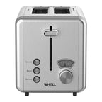 Whall Knob Toaster 2 Slice | Stainless Steel, Digital Timer, Sound | 6 Bread Types & Shades