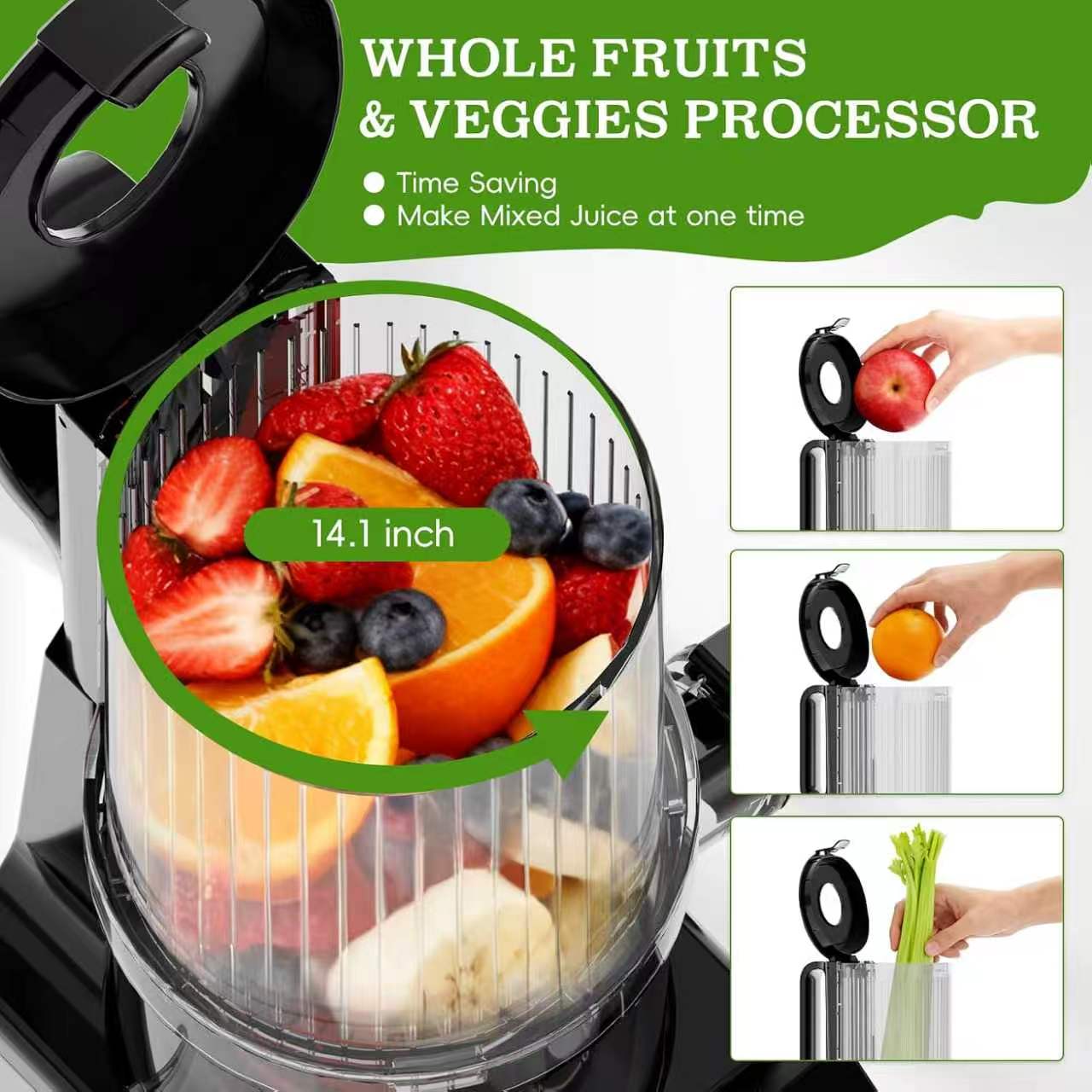 WHALL Cold Press Juicer Machine with Touchscreen