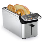 Whall Stainless Steel Smart Toaster, 2 & 4 Slice | Projection Touchscreen, 1.5" Extra-Wide Slots, Digital Timer, Reheat & Defrost, Warming Rack, Removable Crumb Tray