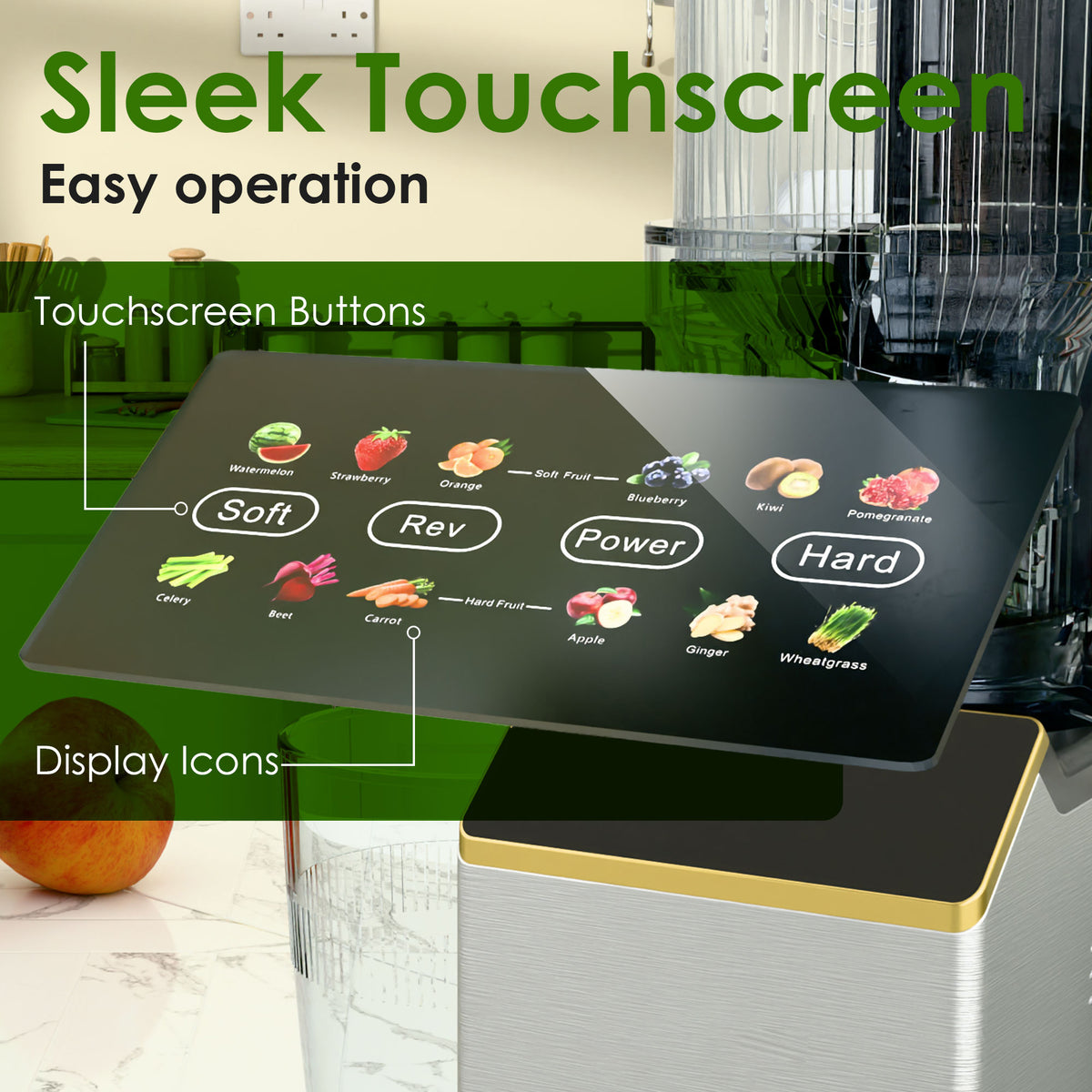 WHALL Cold Press Juicer Machine with Touchscreen