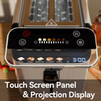 Whall Stainless Steel Smart Toaster, 4 Slice | Projection Touchscreen, 1.5" Extra-Wide Slots, Digital Timer, Removable Crumb Tray