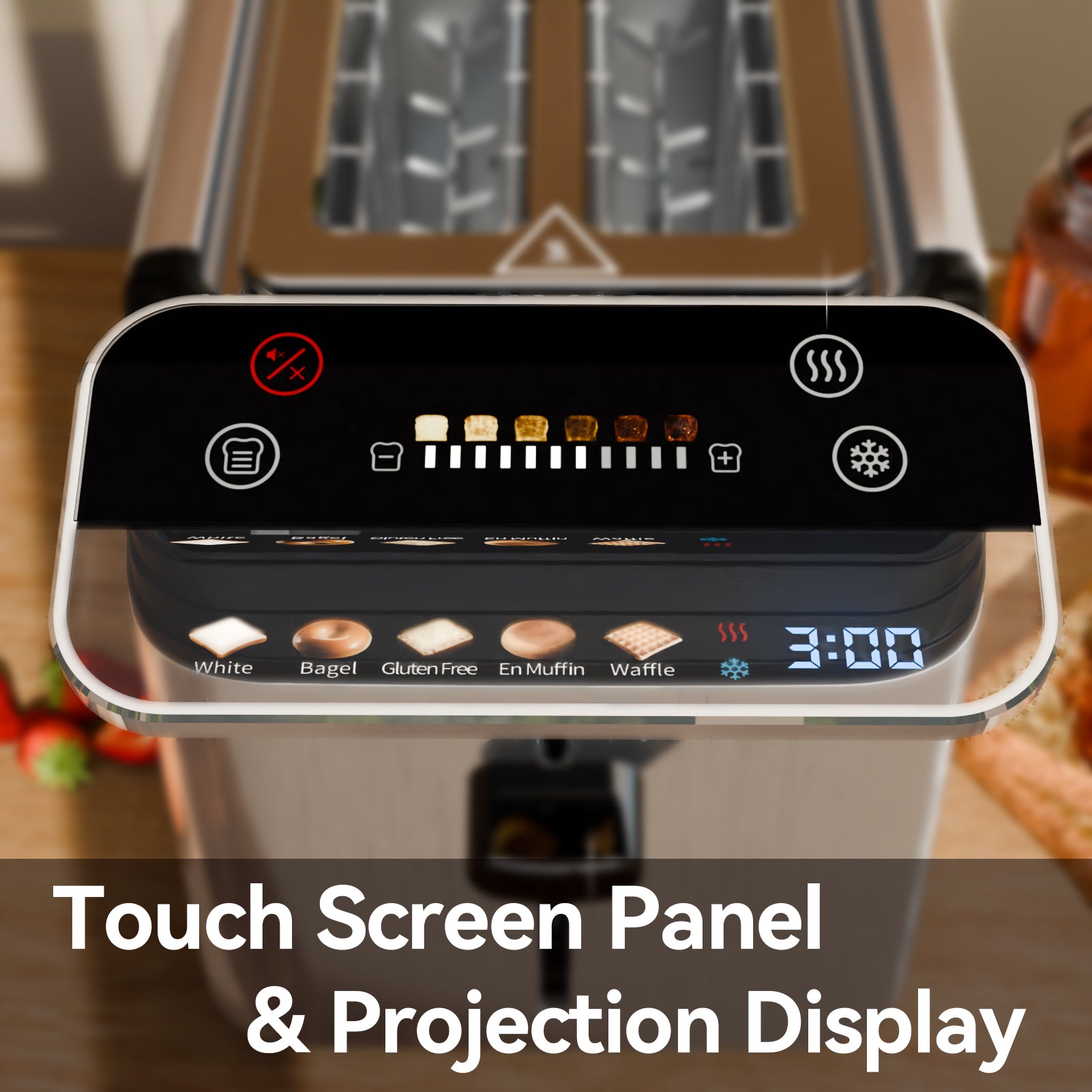 WHALL 4-Slice Long-Slot Projection Toaster