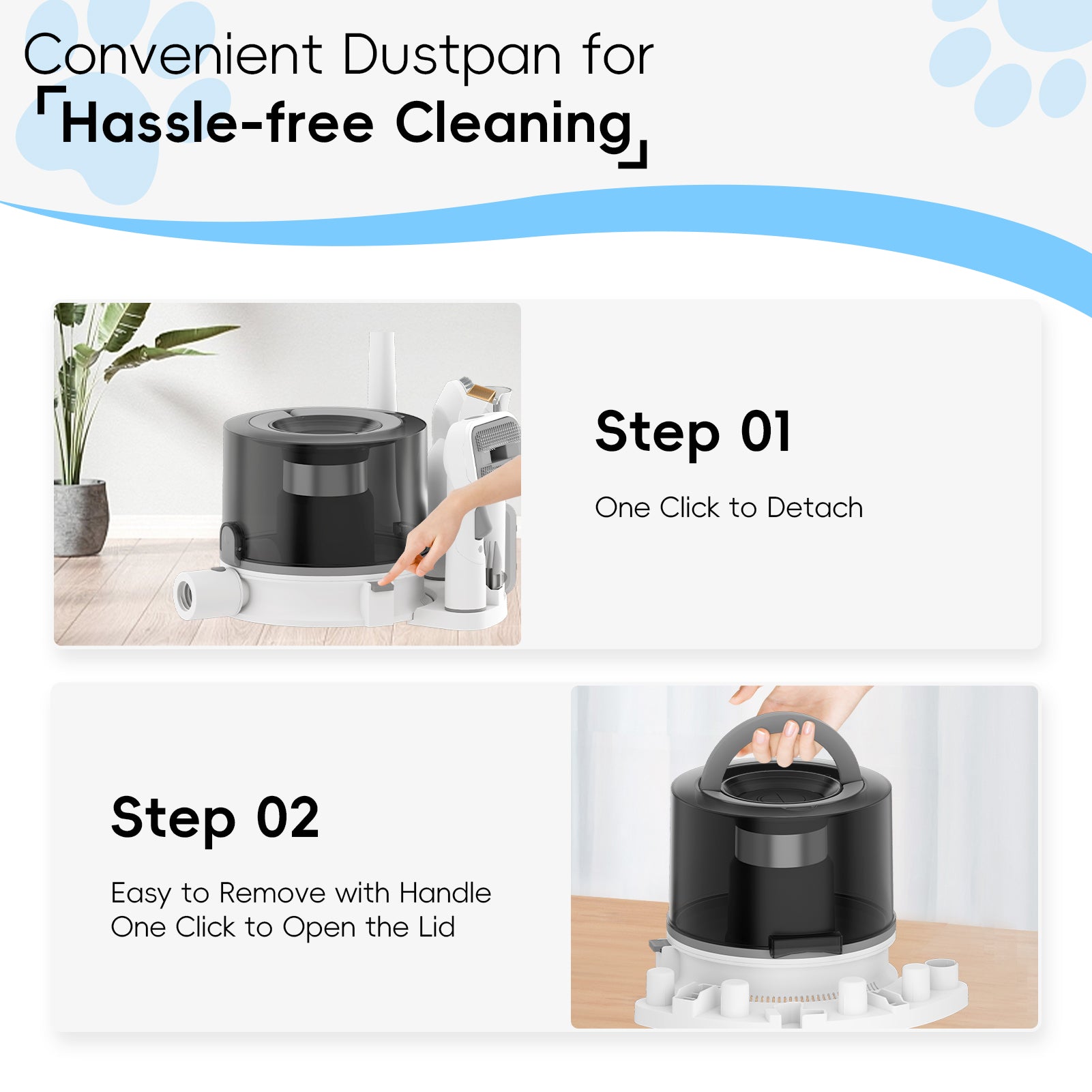Pet Grooming Vacuum, Dog Hair Vacuum with 3 Modes, 5 In 1 Kit, 3L Large Dustbin, Low Noise