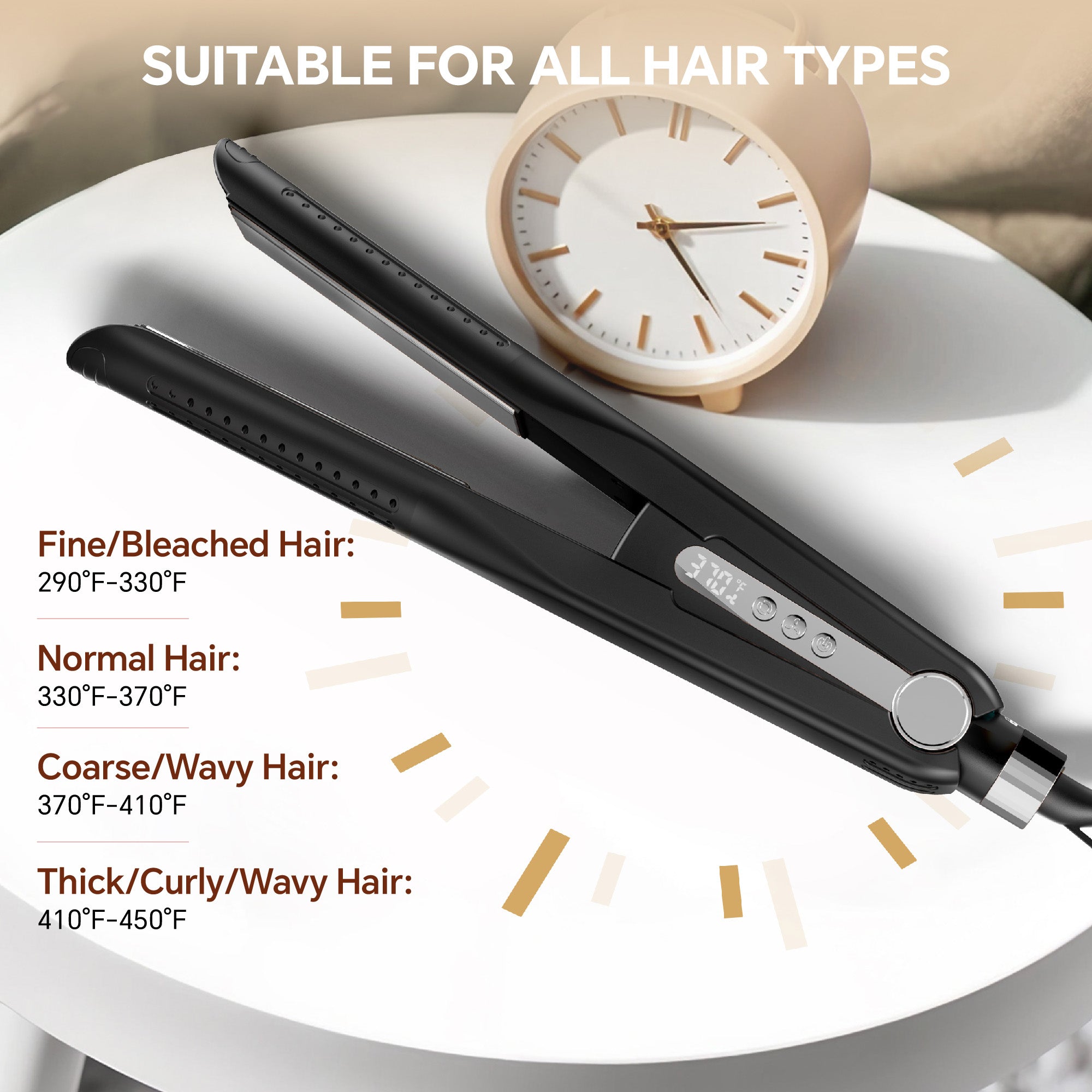 Nicebay Hair Straightener, Airflow Styling, 1 inch Curling Wand Cool Air Vent, 5 Temp, Dual Voltage