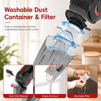 WHALL Cordless Handheld Vacuum Cleaner with Charging Dock, Lightweight Portable Design for Home Daily Cleaning, Countertop/Compact Storage