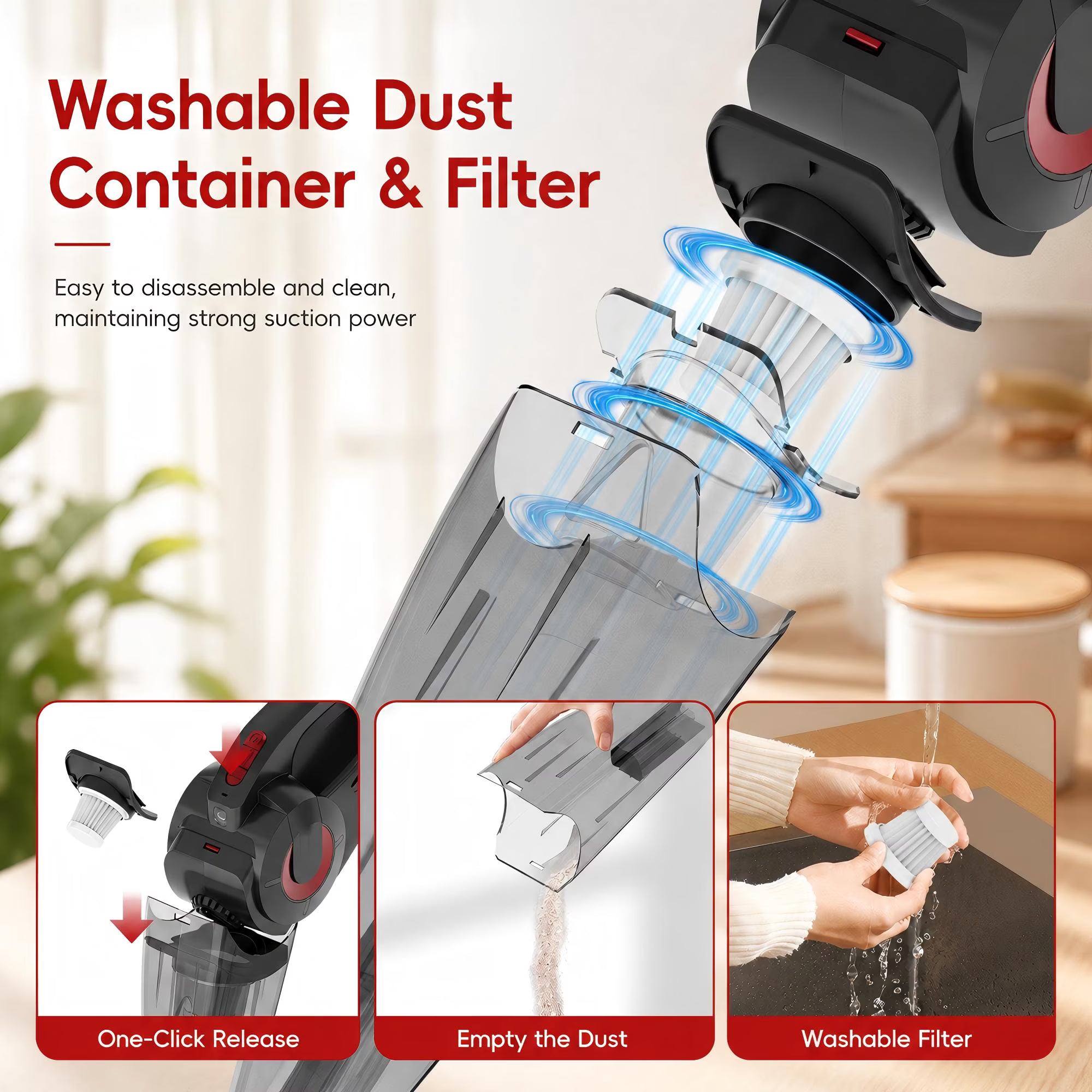 WHALL Cordless Handheld Vacuum Cleaner