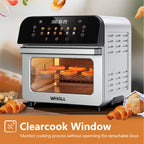 WHALL 12QT Touchscreen Air Fryer Toaster Oven, 12 Pre-set Menus, Clear Window, Less Oil