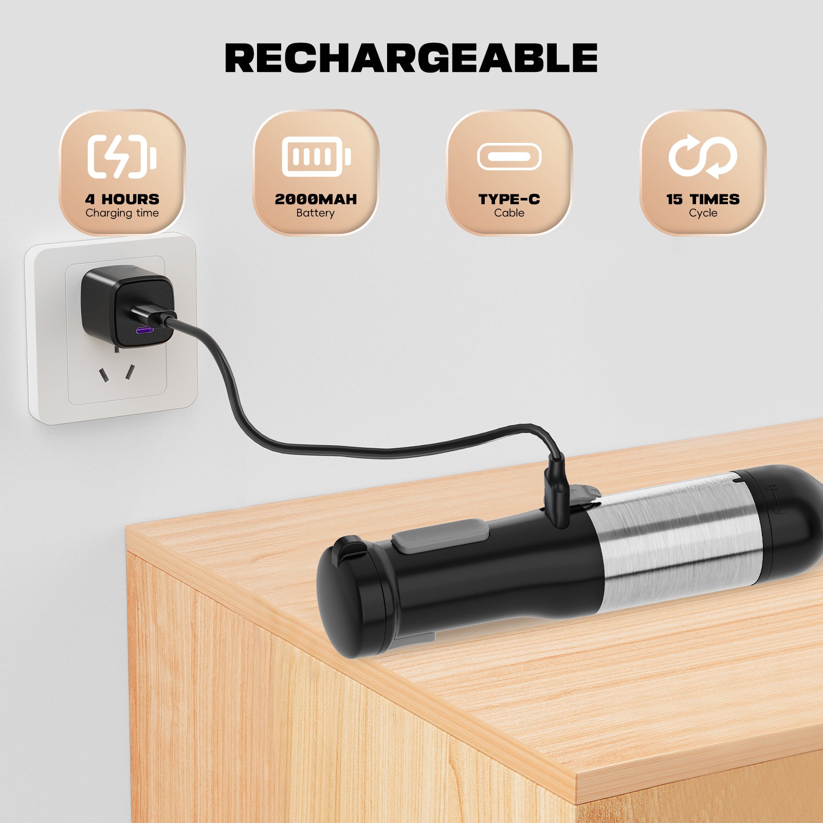 Whall Cordless Immersion Hand Blender, 5-in-1 Cordless Hand Blender Set – Rechargeable, One-Touch Control and Stainless Steel Blades for Smoothies, Shakes or Soups, Black