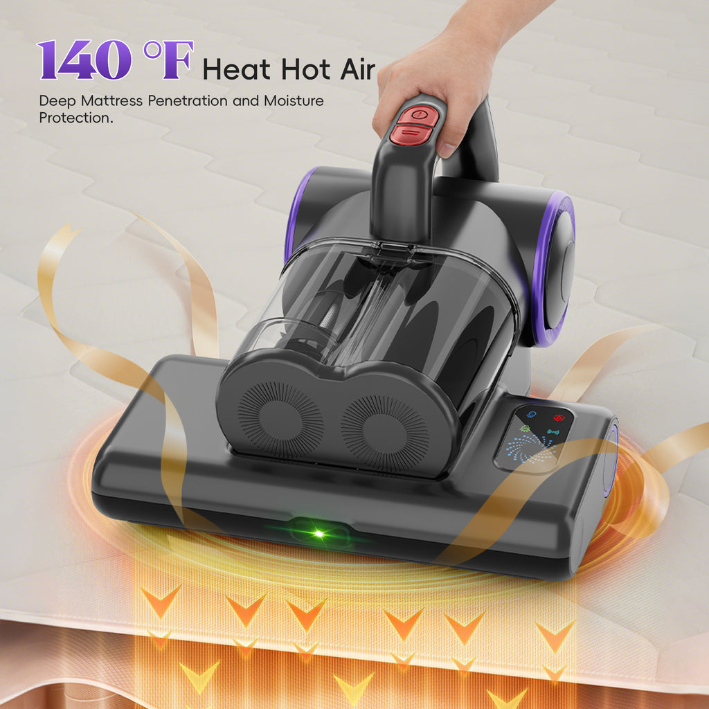 WHALL 4-in-1 UV Mattress Vacuum Cleaner, 21KPa Anti-Mite Bed Vacuum with Hot Air & LED Display