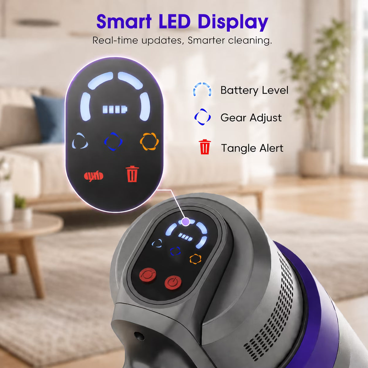 WHALL Cordless Stick Vacuum Cleaner with Brushless Motor