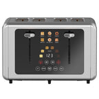 WHALL Touch Screen Toaster 4 Slice | Stainless Steel, Digital Timer, Sound | 6 Bread Types & Shades