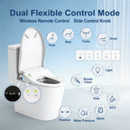 WHALL - Smart Bidet Toilet Seat, Retractable Dual Nozzles & Adjustable Pressure, Heated Seat & Warm Water