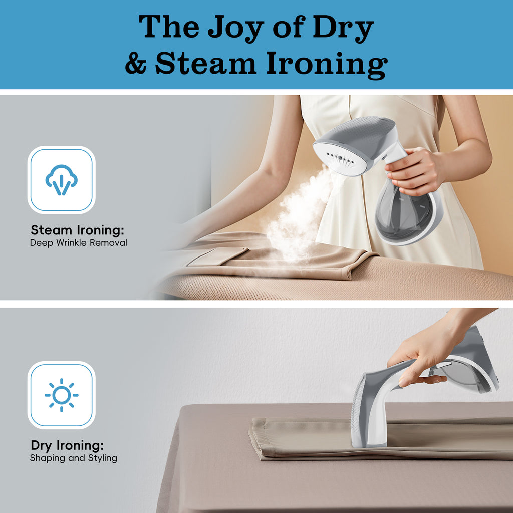 WHALL Handheld Garment Steamer for Clothes, 1200W Powerful Wrinkle Remover with 25s Fast Heat Up, 260ml Large Water Tank, Portable for Home Office & Travel