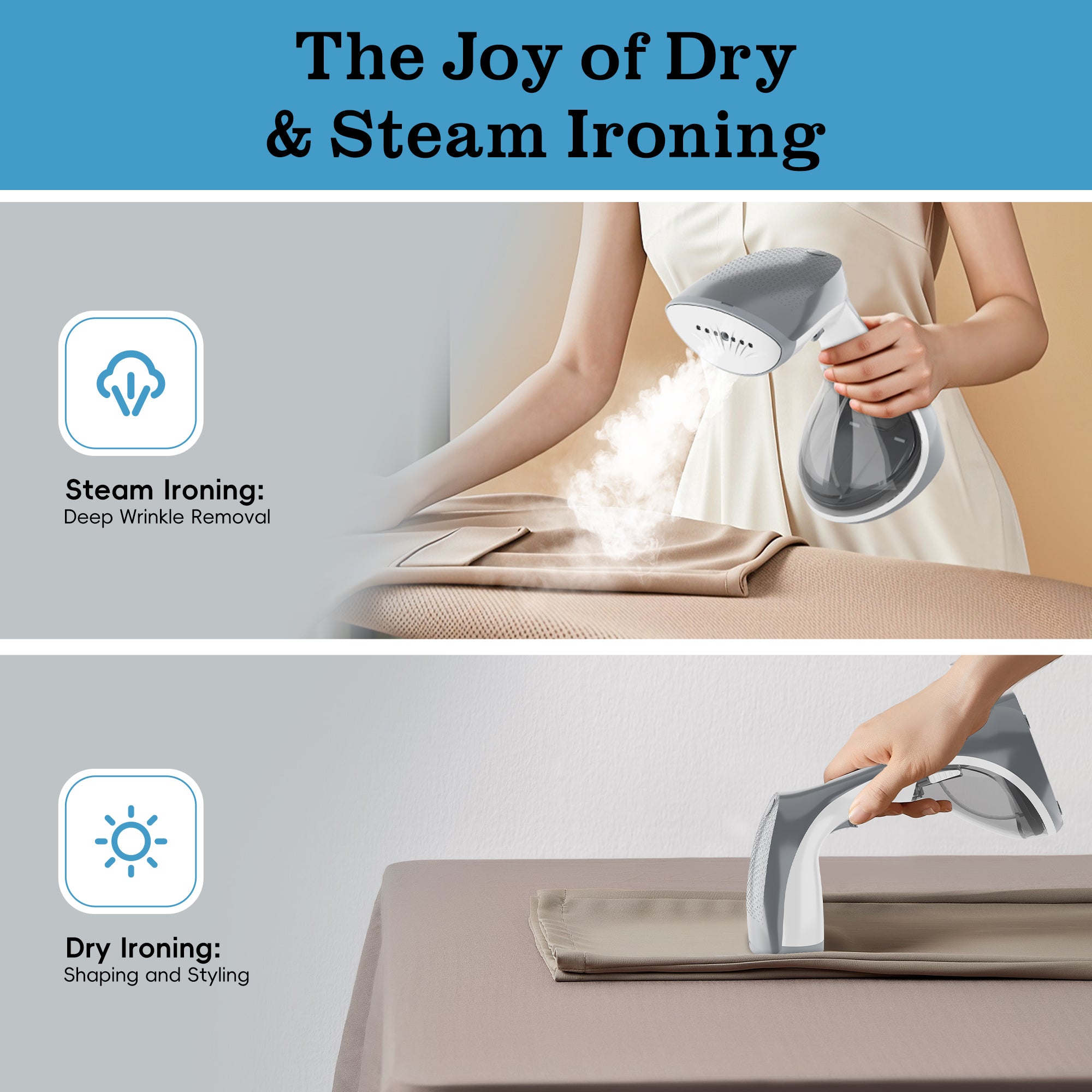 WHALL Handheld Garment Steamer for Clothes, 1200W Powerful Wrinkle Remover with 25s Fast Heat Up, 260ml Large Water Tank, Portable for Home Office & Travel