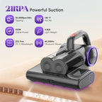 WHALL 4-in-1 UV Mattress Vacuum Cleaner, 21KPa Anti-Mite Bed Vacuum with Hot Air & LED Display