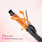 Nicebay Curling Iron Set-Instant Heat Hair Curling Wand Set with Curling Brush,