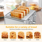 Whall Knob Toaster 2 Slice | Stainless Steel, Digital Timer, Sound | 6 Bread Types & Shades
