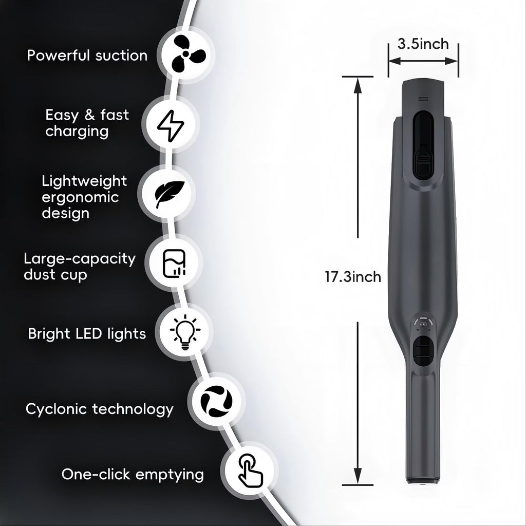 WHALL Cordless Handheld Vacuum Cleaner, Powerful Suction Portable Hand Vacuum with LED Light, Rechargeable Lightweight Mini Hand held Vacuum with HEPA Filte