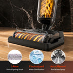 WHALL Cordless Wet Dry Vacuum Cleaner, 15kPa Suction Vacuum Mop Floor Washer with Self-Cleaning Brush Roll, Smart Voice Guidance, 0.6L Tank